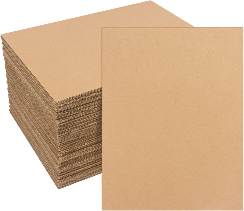 IHDYPPEW 100 Pack 11"x 14" Corrugated Cardboard Sheets, Flat Cardboard Layer Pads 2 mm Thickness, Flexible Packaging Inserts for Shipping, Mailing, and Crafts, by - Image 1